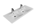 [10512016] Ibiza keramische dubbel wastafel 120 cm hoogglans wit 2016