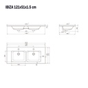 [10512016] Ibiza keramische dubbel wastafel 120 cm hoogglans wit 2018