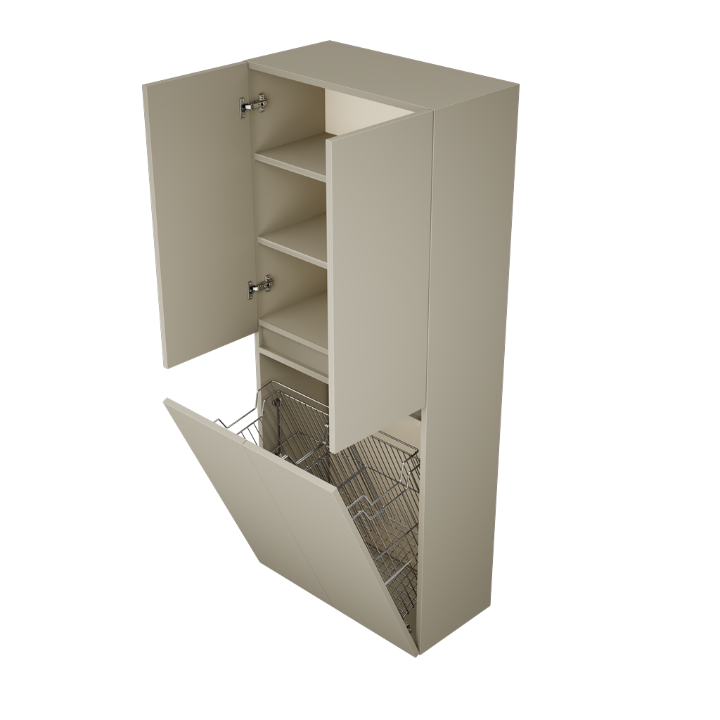 [10617188] Zeist dubbele hogekast met wasmand (Taupe) 5