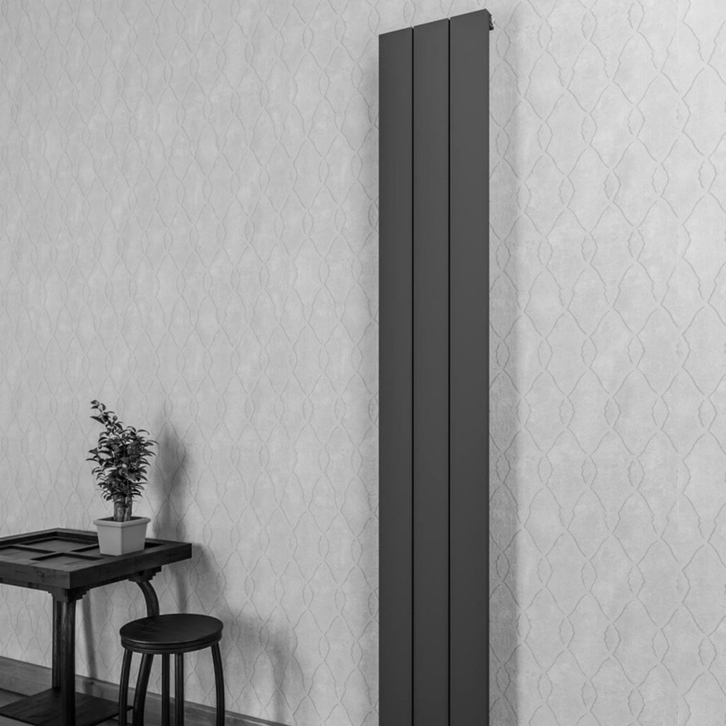 [20434035] Drama Aluminium Radiator (Mat zwart, 28x120 cm)