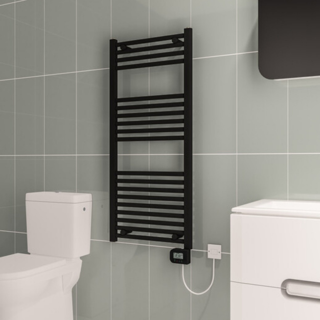 [20424079] Fina elektrische handdoekradiator (Mat zwart, 50x120 cm)