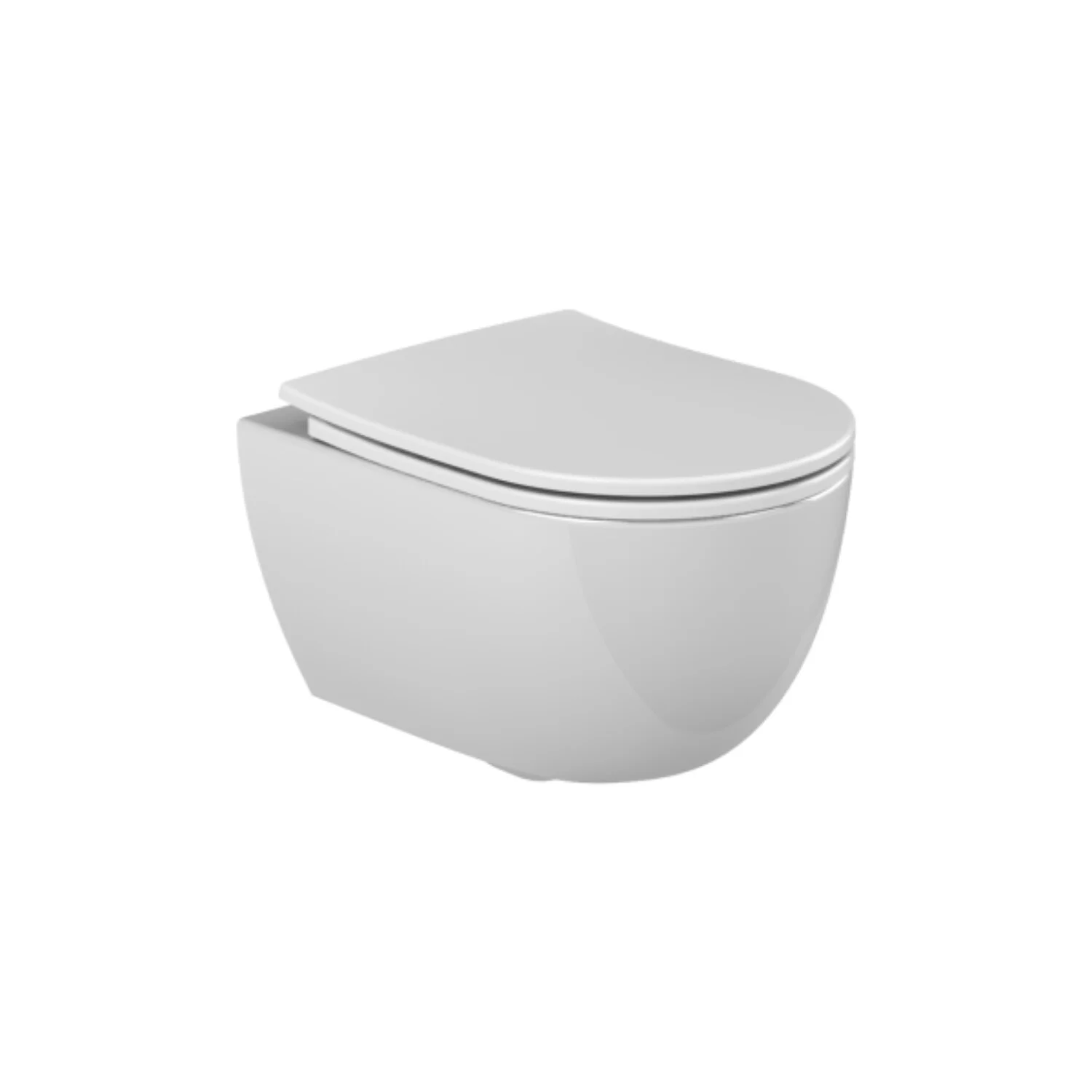 Bella Vrijhangend Toilet 48 cm Hoogglans Wit toiletzitting inbegrepen