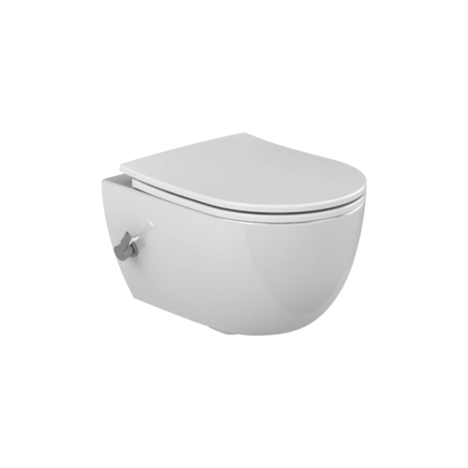 [20512168] Bella Vrijhangend Bidet Toilet 48 cm Hoogglans Wit toiletzitting inbegrepen