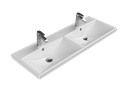 Elite Keramische dubbel wastafel 120 cm Hoogglans Wit