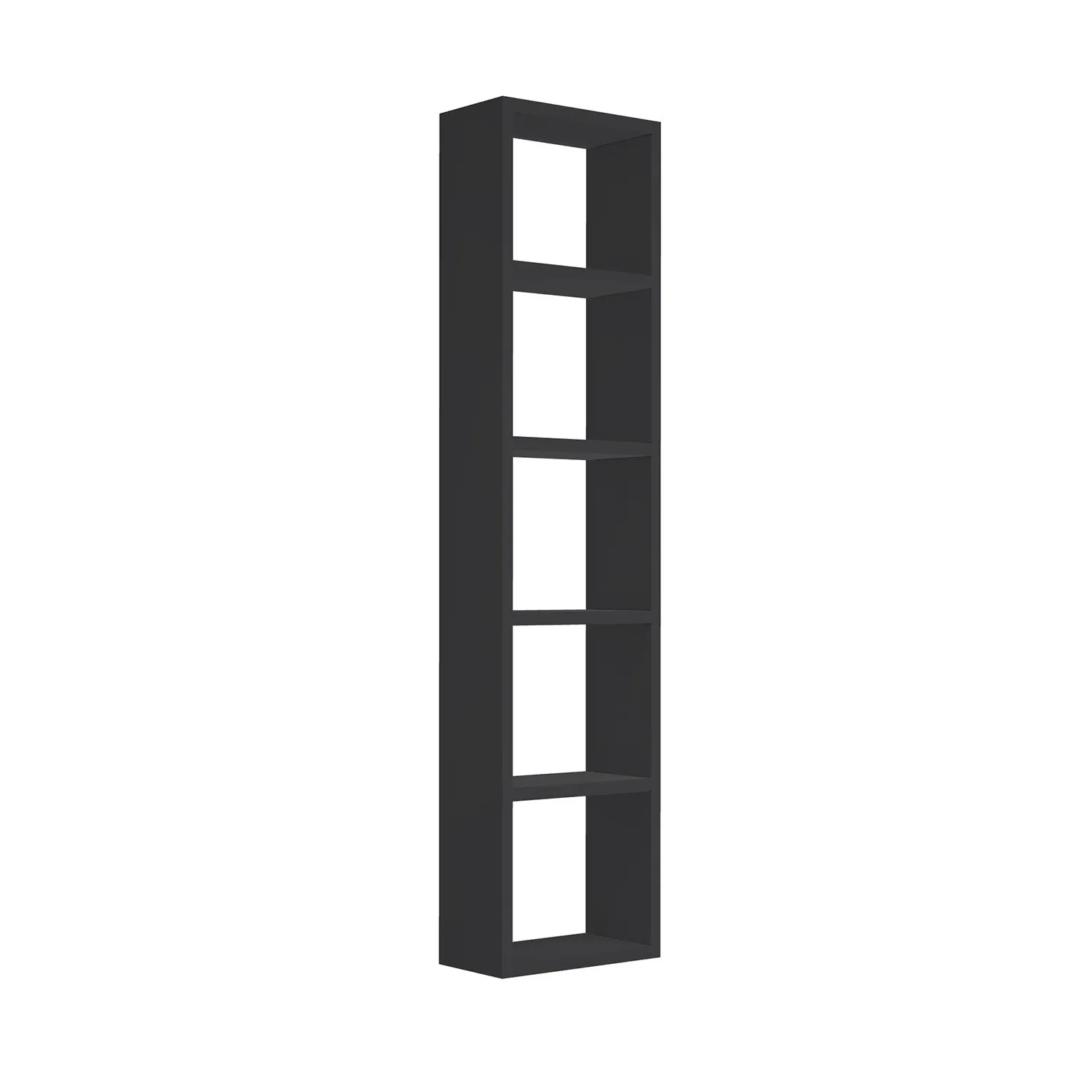 [10621084] Tall open plank hogekast (Mat zwart)